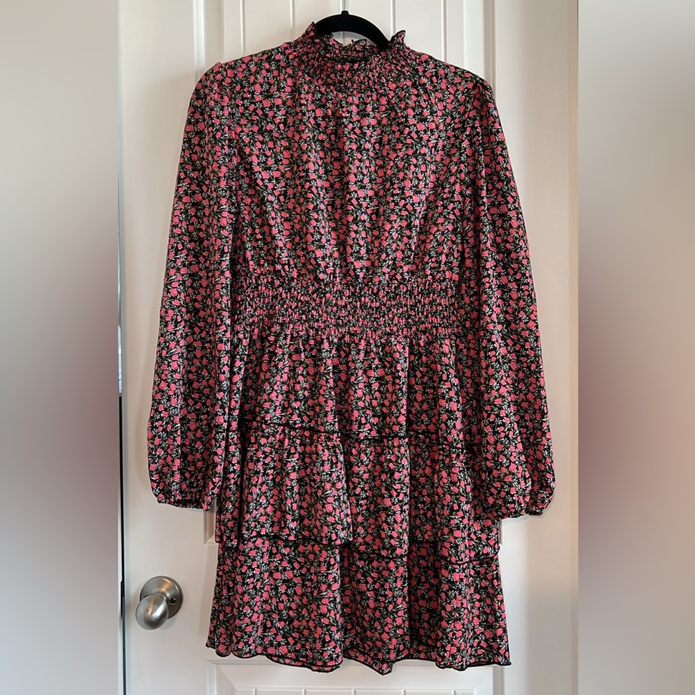 Long sleeve floral turtleneck dress